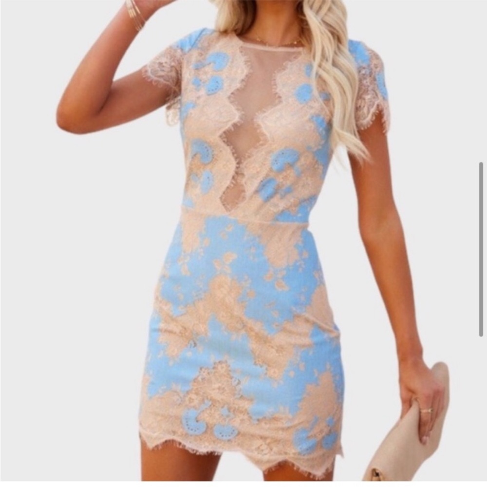 NWT Storia Aries Lace Mesh Mini Dress